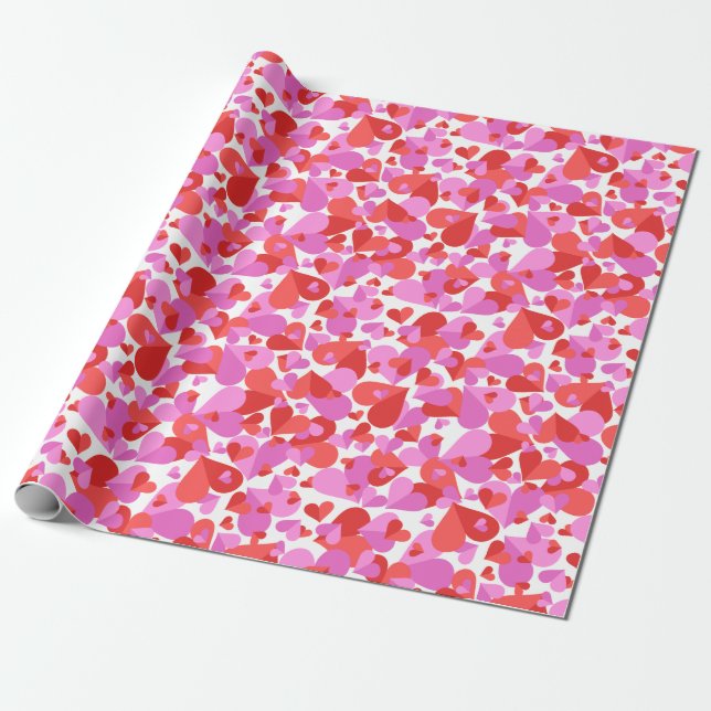 Confetti Hearts Mix Presentpapper (Utrullad)