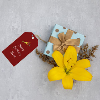 Confetti Horn Happy Birthday Personalized Presentetikett