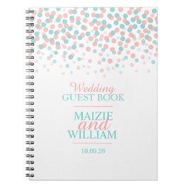 Confetti orange grönt bröllop gäst bok anteckningsbok