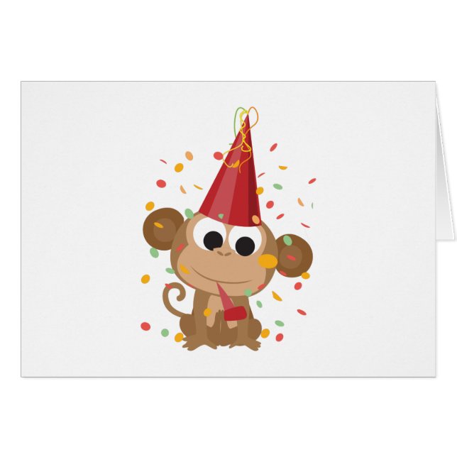 Confetti Party Monkey OBS Kort (Framsidan Horizontal)