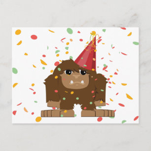 Confetti Party Sasquatch Bigfoot Inbjudan Vykort