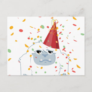 Confetti Party Yeti Inbjudan Vykort