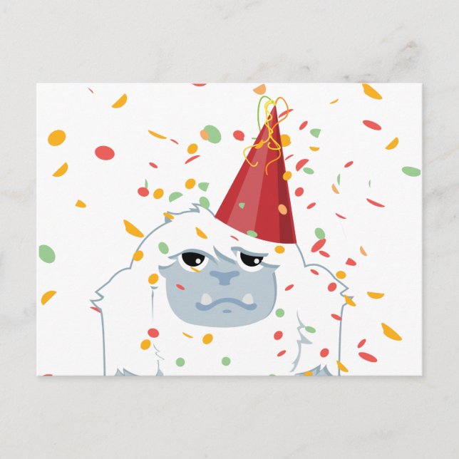 Confetti Party Yeti Inbjudan Vykort (Framsida)