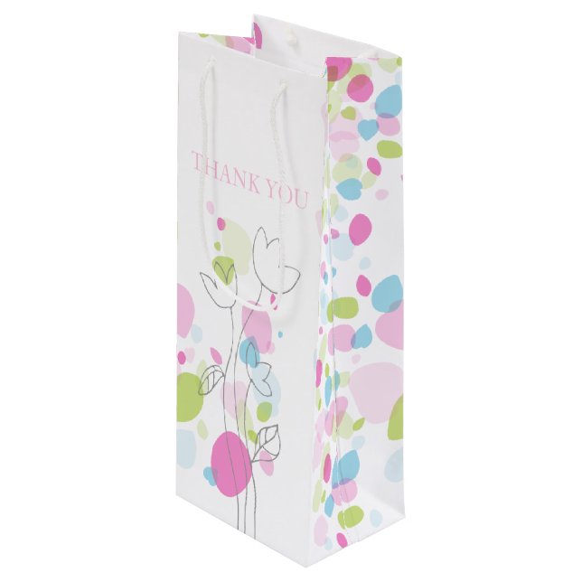 Confetti petals bröllop tackar dig vin säck (Framsidan Vinklad)