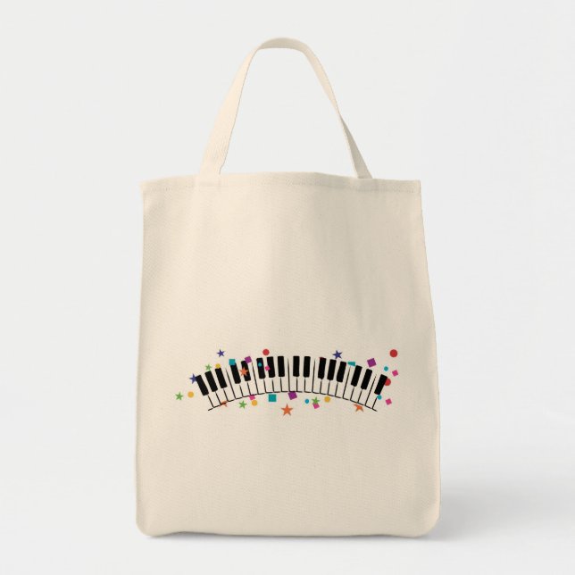 Confetti Piano Totebag Tygkasse (Framsidan)