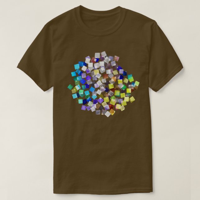 Confetti Plaids Party Rainbow Strong Cobalt T Shirt (Design framsida)