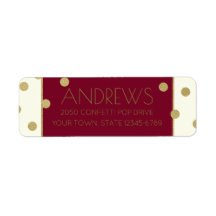 Confetti Pop Burgundy och Guld Adress