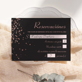 Confetti Quinceanera Spansk reservkort Inbjudningar