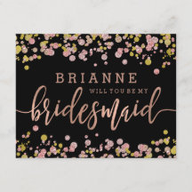 Confetti Ro Guld kommer du att bli min bridesmaid