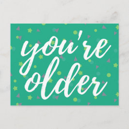 Confetti Script Birthday Vykort