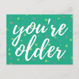 Confetti Script Birthday Vykort