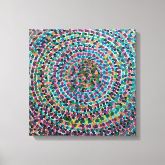 Confetti Spirals Stretched Canvas Print