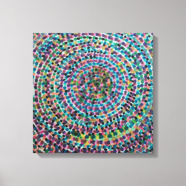Confetti Spirals Stretched Canvas Print (Framsida)