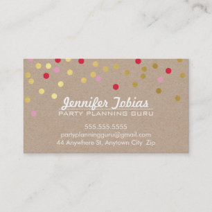 CONFETTI SPOT mönster modern guld-röd rosa Visitkort