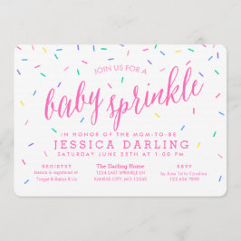 Confetti Sprinkles Baby Sprinkle-inbjudningar rosa Inbjudningar