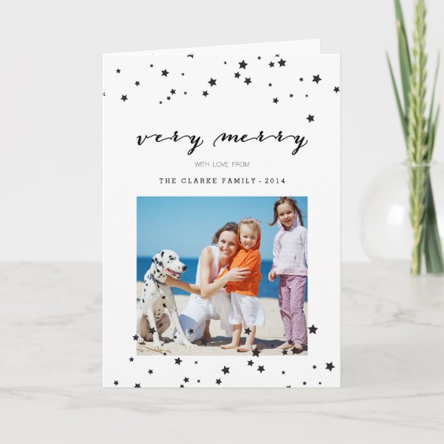 Confetti Stars | Fotokort Julhälsningar Helgkort (Framsida)