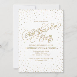 Confetti Stars Guld Glitter Nyårsafton Party Inbjudningar
