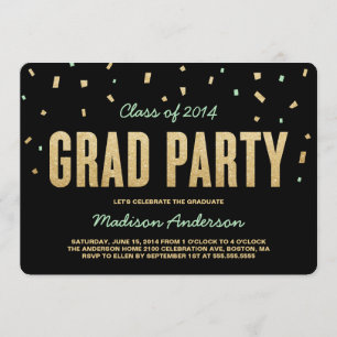 Confetti Toss Inbjudan till studentfest