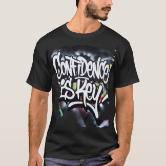 Confidence Is Key – Urban Motivation Graffiti Typo T Shirt