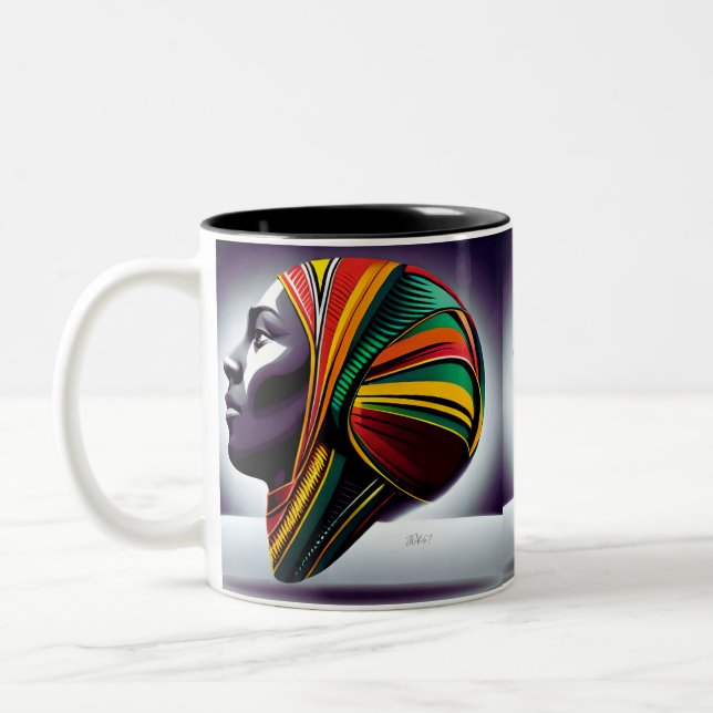 Confident Black Woman Två-Tonad Mugg (Vänster)