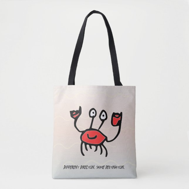 Confident Crab – Shoulder Tote Bag Tygkasse (Framsida)