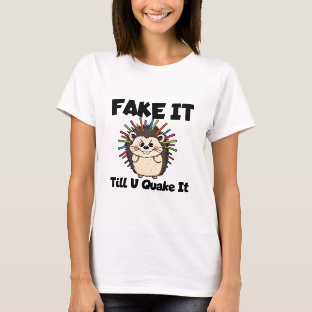Confident Hedgehog Success Mantra T Shirt (Framsida)