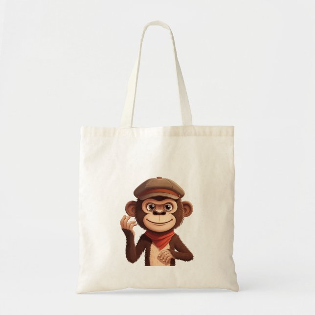 Confident Monkey  Tote Bag Tygkasse (Framsidan)