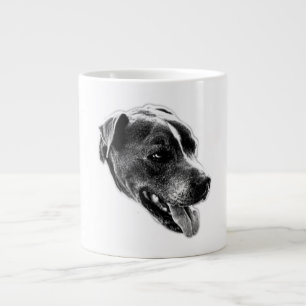 Confident Smile Pitbull Mix Porträtt Mugg Jumbo Mugg