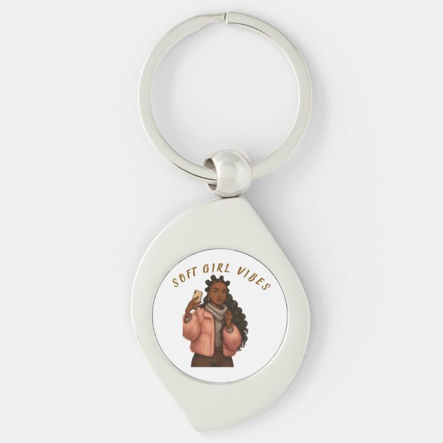 CONFIDENT STYLISH  SWIRL SILVERFÄRGAD NYCKELRING (Framsidan)