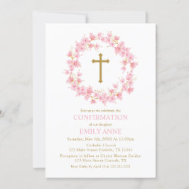 Confirmation Cherry Blossom floral Invitation  Inbjudningar