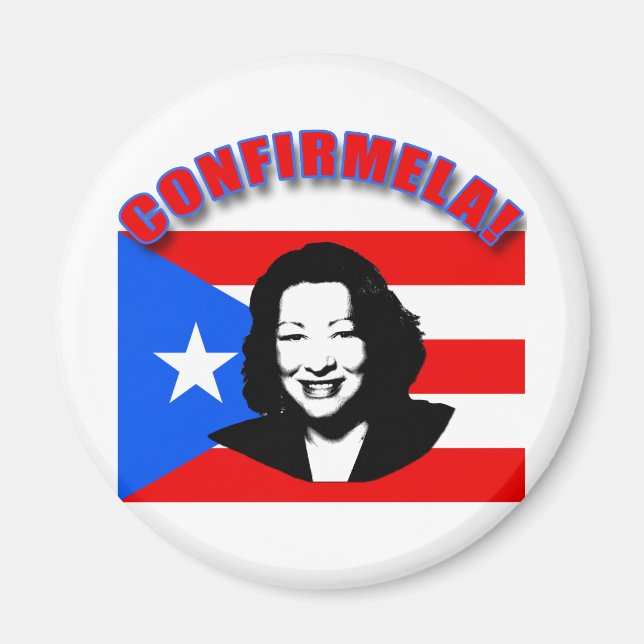 CONFIRMELA Con Bandera de Puerto Rico Magnet (Framsidan)