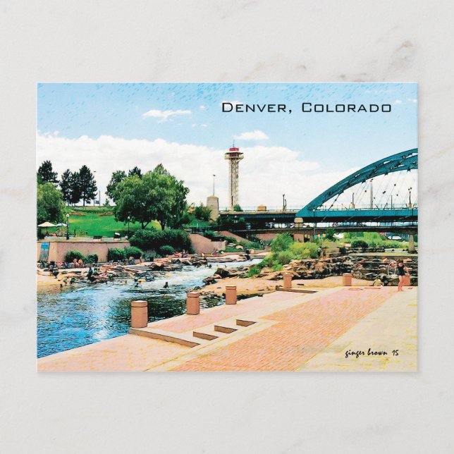 Confluence Park, Cherry Creek-South Platte, Denver Vykort (Framsida)