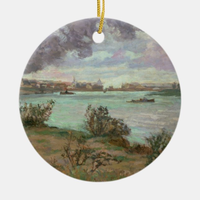 Confluencen av Seinen och Marnen på Ivry Julgransprydnad Keramik (Framsidan)