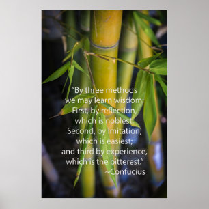 Confucious citationstecken och bambu poster