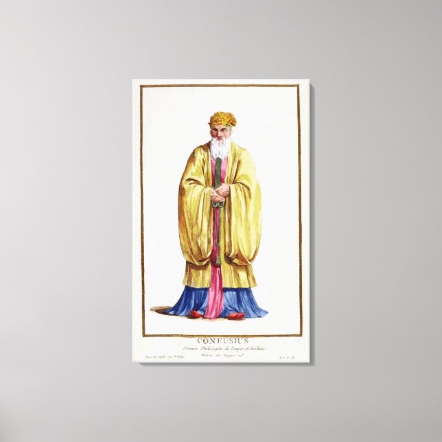 Confucius (551-479 BC), från Receuil des Estampes Canvastryck (Framsida)