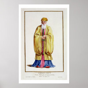 Confucius (551-479 BC), från Receuil des Estampes Poster