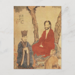 Confucius, Lao-tzu och Buddhist Arhat Vykort