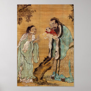Confucius, laotiska Tzu och Buddha Poster