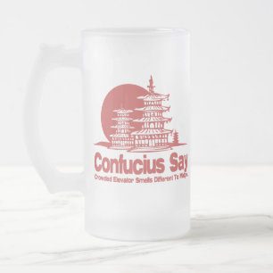 Confucius något att säga frostat ölglas