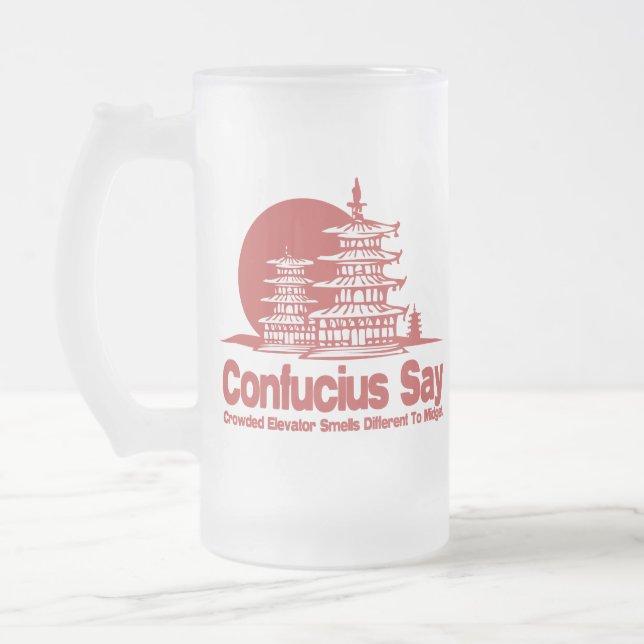 Confucius något att säga frostat ölglas (Vänster)