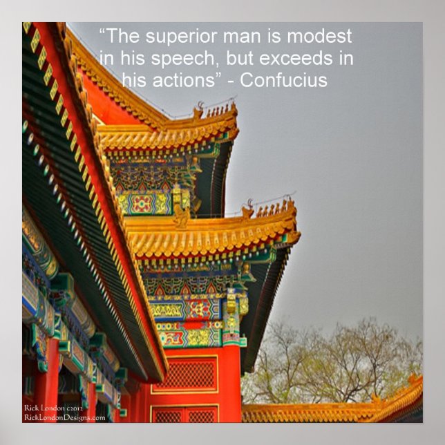 Confucius Poster den antika kinesiska arkitekturen (Framsidan)