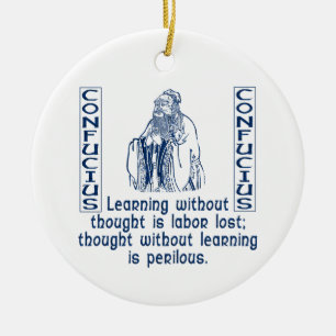 Confucius prydnad julgransprydnad keramik
