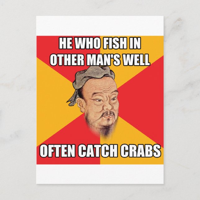 Confucius say Catch Crabs Vykort (Framsida)