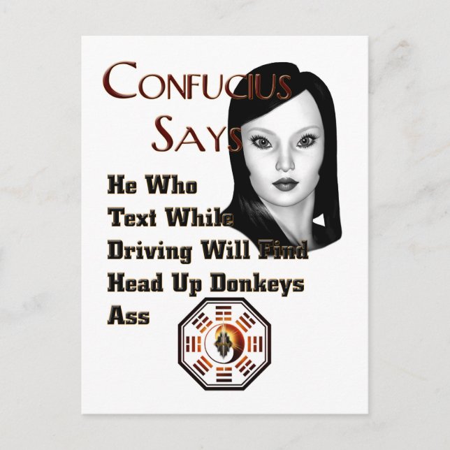 Confucius Says Vykort (Framsida)