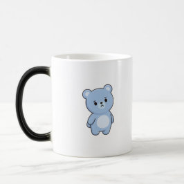 Confused Bear Minimal Kawaii Style Magisk Mugg