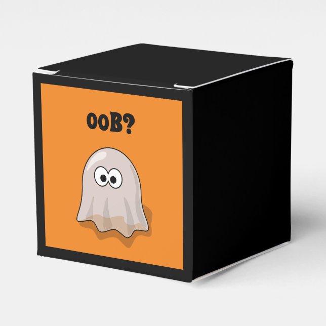 Confused Ghost Says "Oob?" Funny Halloween Cartoon Presentaskar (Framsidan Sidan)