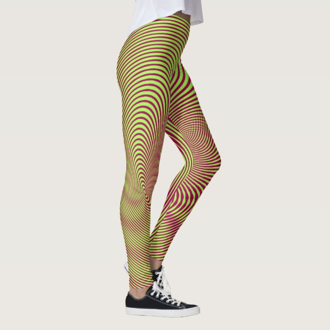 confusing hypnotic swirl lines pattern leggings (Höger)