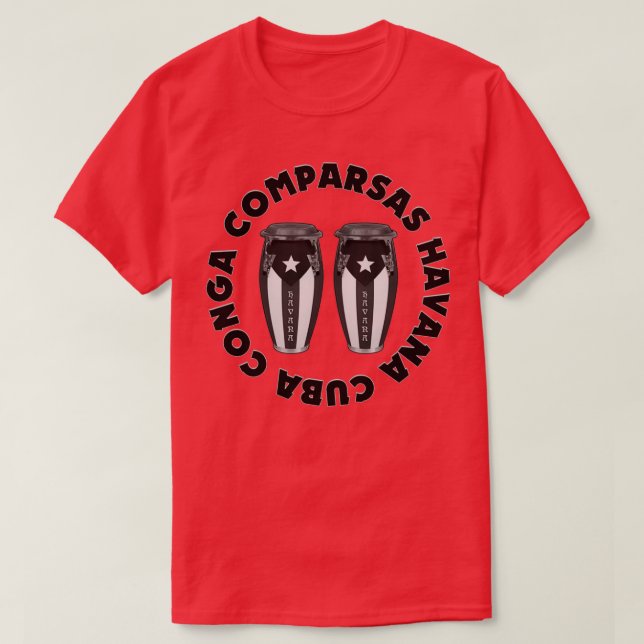 Conga Comparsas Havana Kuba  T Shirt (Design framsida)
