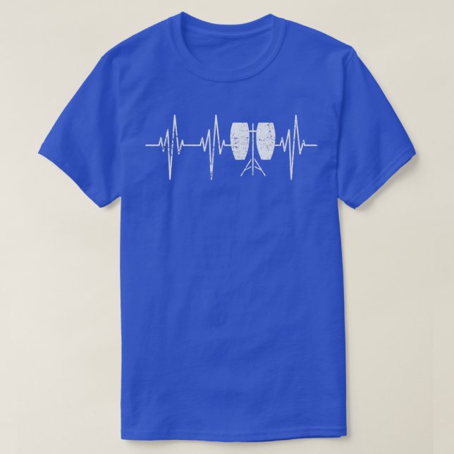 Conga Drum Distress Conga Drummer Heartslag  T Shirt (Design framsida)