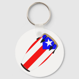 Conga Flagga Puerto Rico Nyckelring